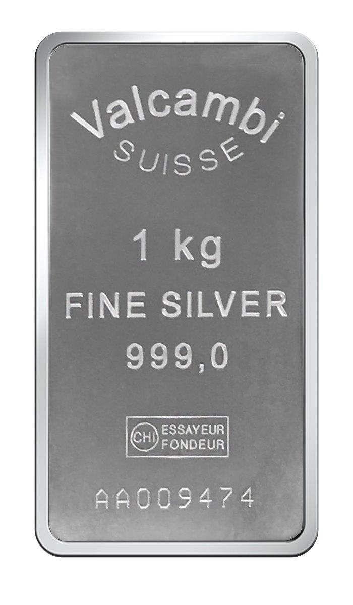 1 Kilo Valcambi Suisse Silver Bar